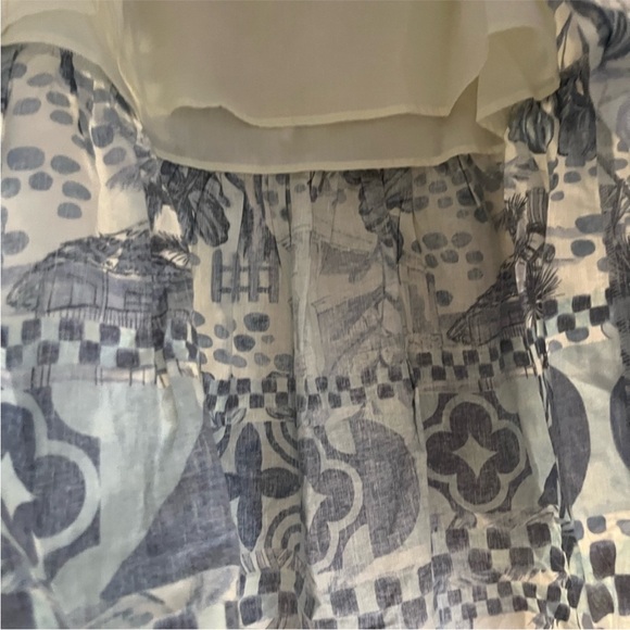 X REVOLVE House of Harlow 1960 Linen Maxi Skirt Blue Floral Size Small NWT - Picture 4 of 15